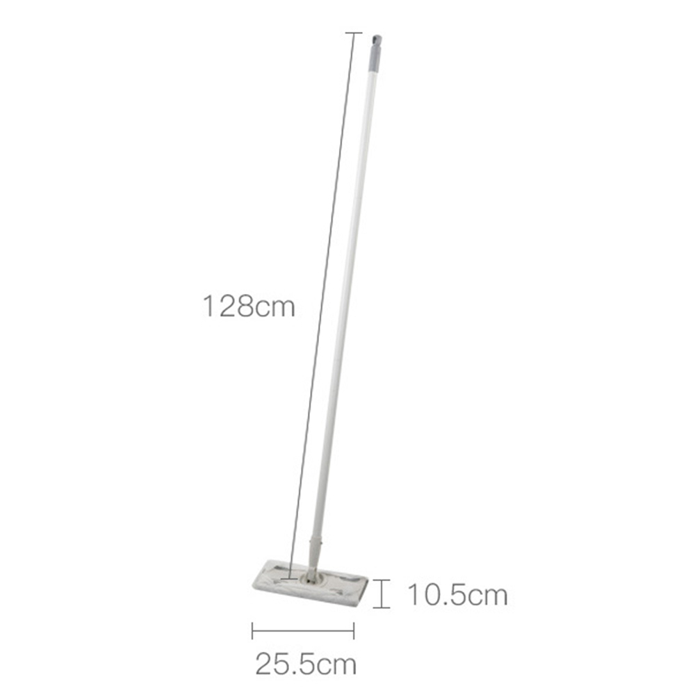 360 Degree Rotation Floor Mop Three Telescopic Handle Disposable Towel Flat Mop for Home Cleaning - White