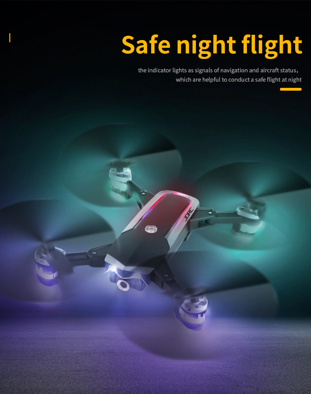 JDRC JD-20S PRO WIFI FPV Foldable RC Drone With 1080P Wide-angle HD Camera Flying Time 18mins RTF - Black