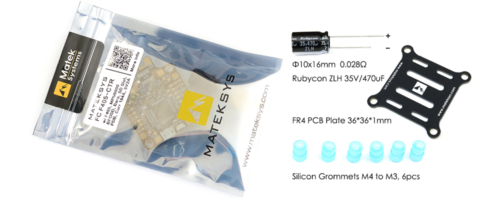 Matek Systems F405-CTR STM32F405 Flight Controller Built-in OSD PDB 5V 2A BEC for FPV Racing Drone