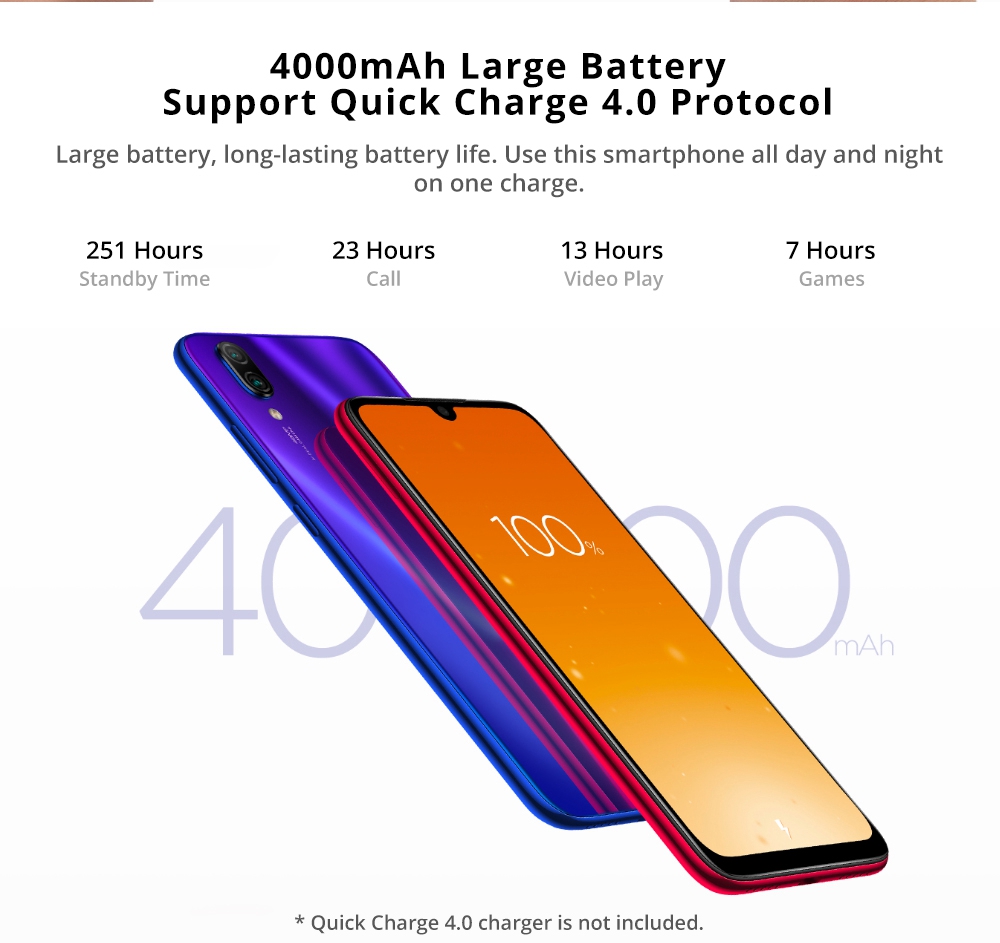 Xiaomi Redmi Note 7 6.3 Inch 4G LTE Smartphone Snapdragon 660 4GB 64GB 48.0MP+5.0MP Dual AI Cameras MIUI 9 Type-C Quick Charge IR Remote Control - Black