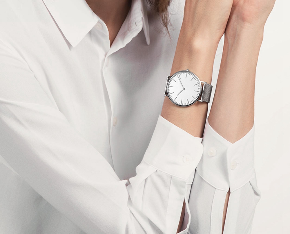 Xiaomi TwentySeventeen 5.5MM Ultra-thin Quartz Watch Synthetic Sapphire Lens Stainless Steel Strap - Black