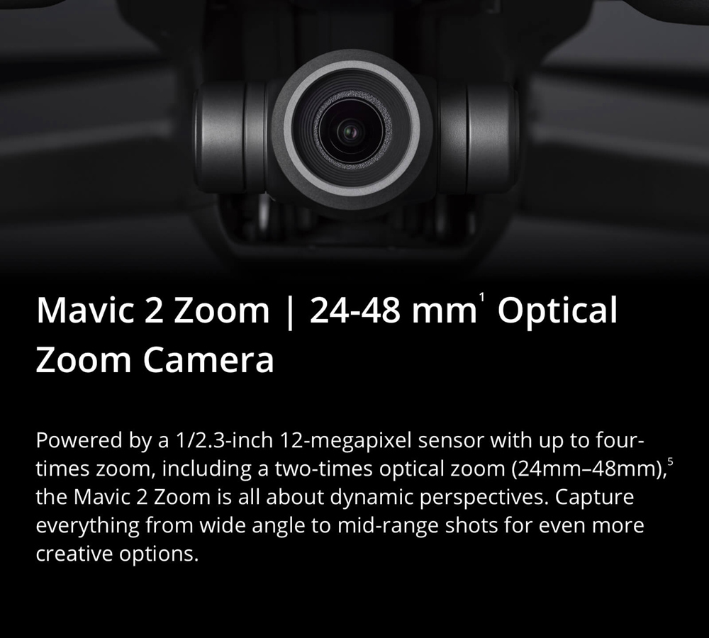 DJI Mavic 2 Zoom 3-Axis Gimbal Camera 1/2.3" CMOS Sensor 2x Optical Zoom Foldable RC Drone with DJI Smart Controller