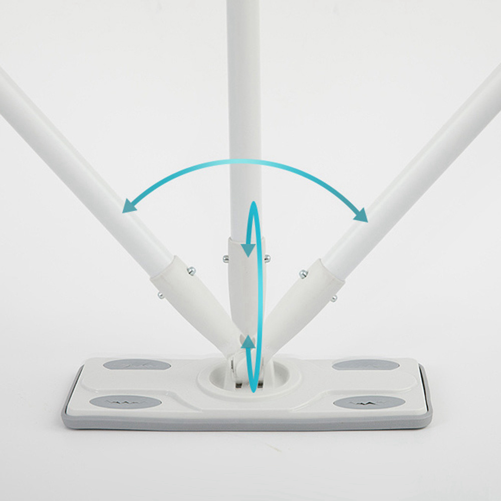 360 Degree Rotation Floor Mop Three Telescopic Handle Disposable Towel Flat Mop for Home Cleaning - White