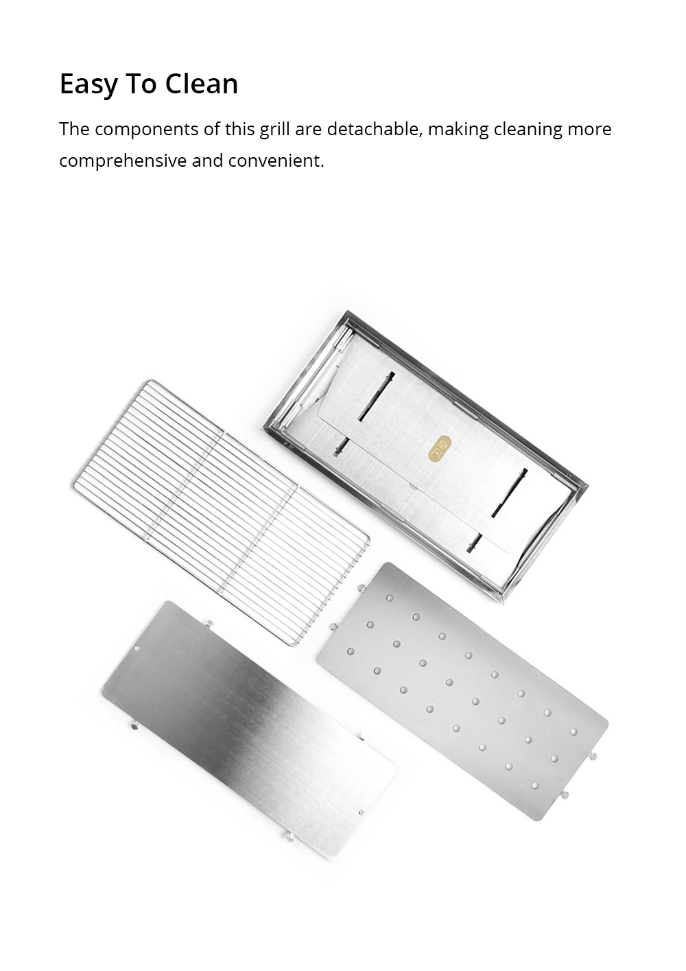 Xiaomi Zaofeng Portable Mini Outdoor Detachable Barbecue Grill - Silver