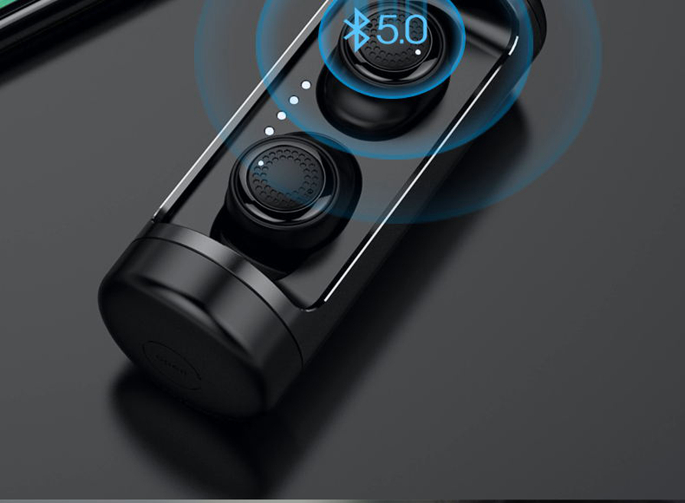 OVEVO Q63 TWS Bluetooth 5.0 Earbuds About 6 Hours Working Time IPX5 Water Resistant - Black