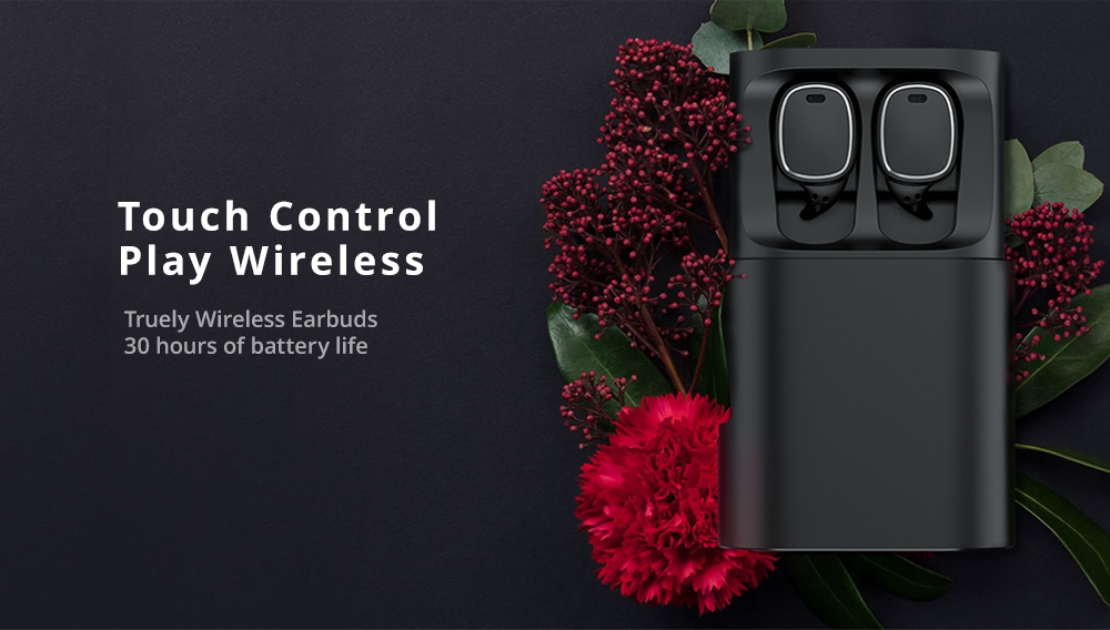 QCY T Vogue TWS Bluetooth 5.0 Earbuds About 4 Hours Working Time Noise Reduction - Black