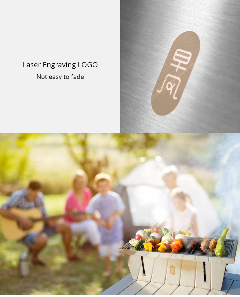 Xiaomi Zaofeng Portable Mini Outdoor Detachable Barbecue Grill - Silver