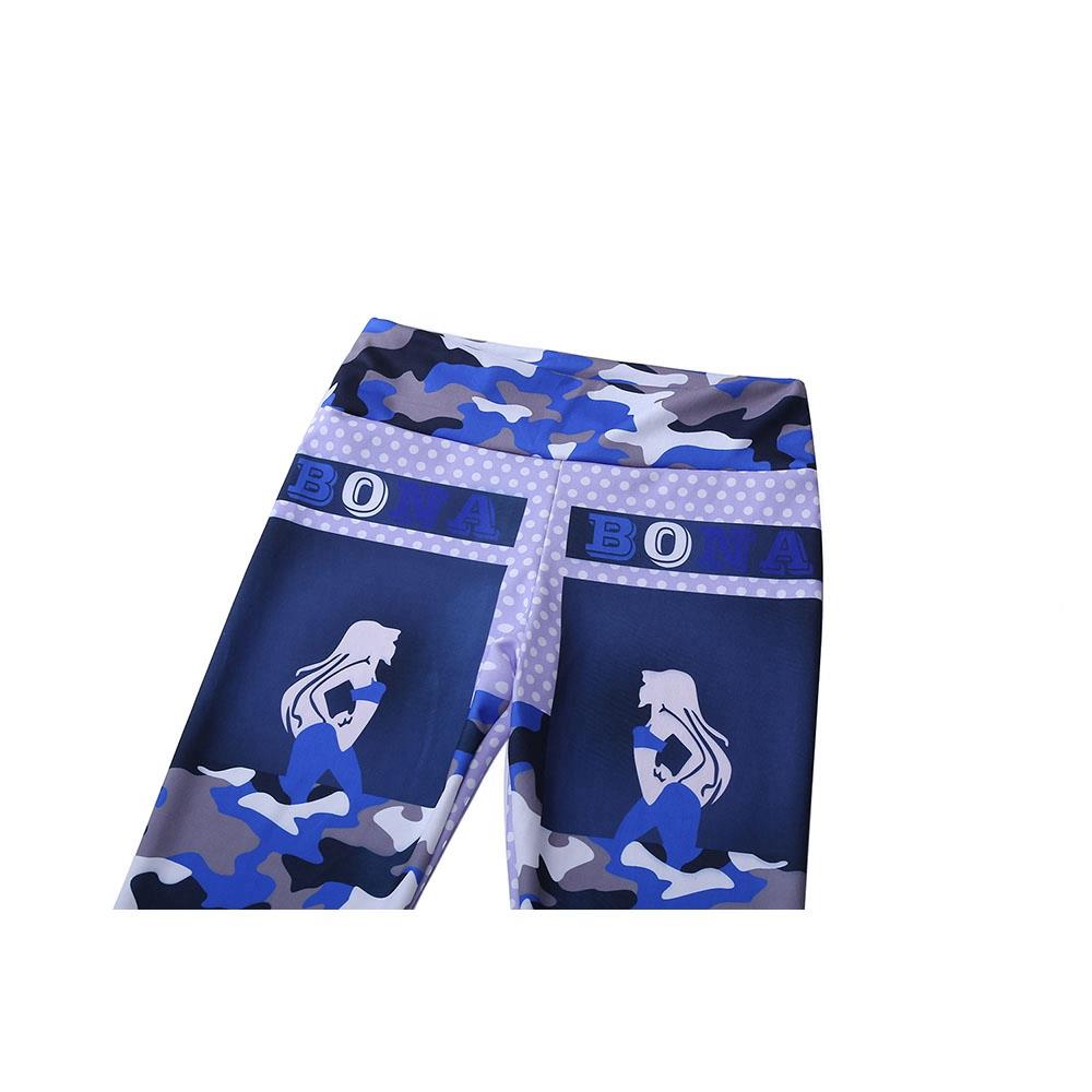 CK2237 Women Camouflage Yoga Pants High Waist Leggings Size S - Blue
