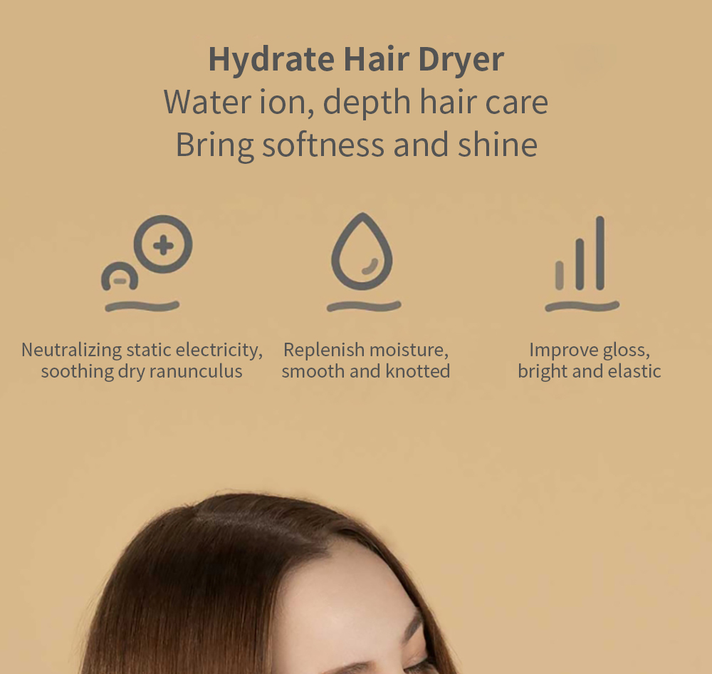 Xiaomi Mijia Ionic Hair Dryer NTC Intelligent Temperature Control 360 Magnetic Anti-scalding Tuyere 1.6 m3 Air Volume - White