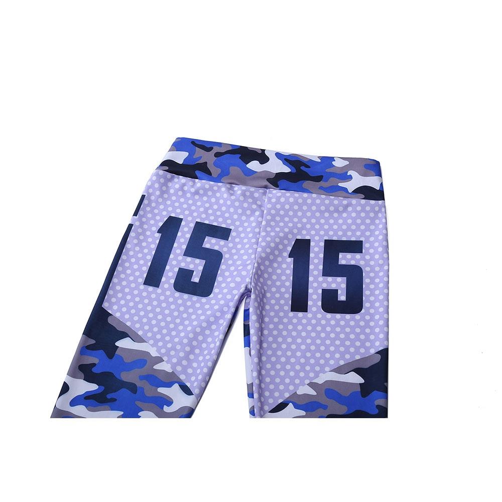 CK2237 Women Camouflage Yoga Pants High Waist Leggings Size S - Blue