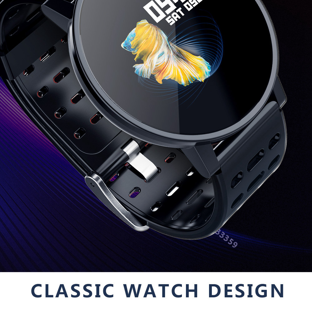 Makibes T3 Smart Watch 1.3 Inch IPS Screen Heart Rate Blood Pressure Monitor IP67 - Black