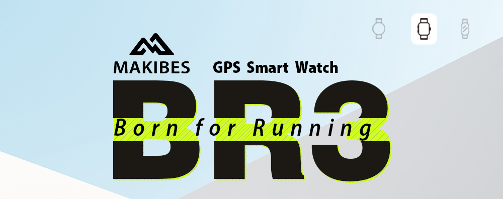 Makibes BR3 Smart Watch Support Strava 1.3 Inch IPS Color Touchscreen Built-in GPS Multi-sports Modes Heart Rate Monitor IP68 Waterproof Fitness Tracker - Gray