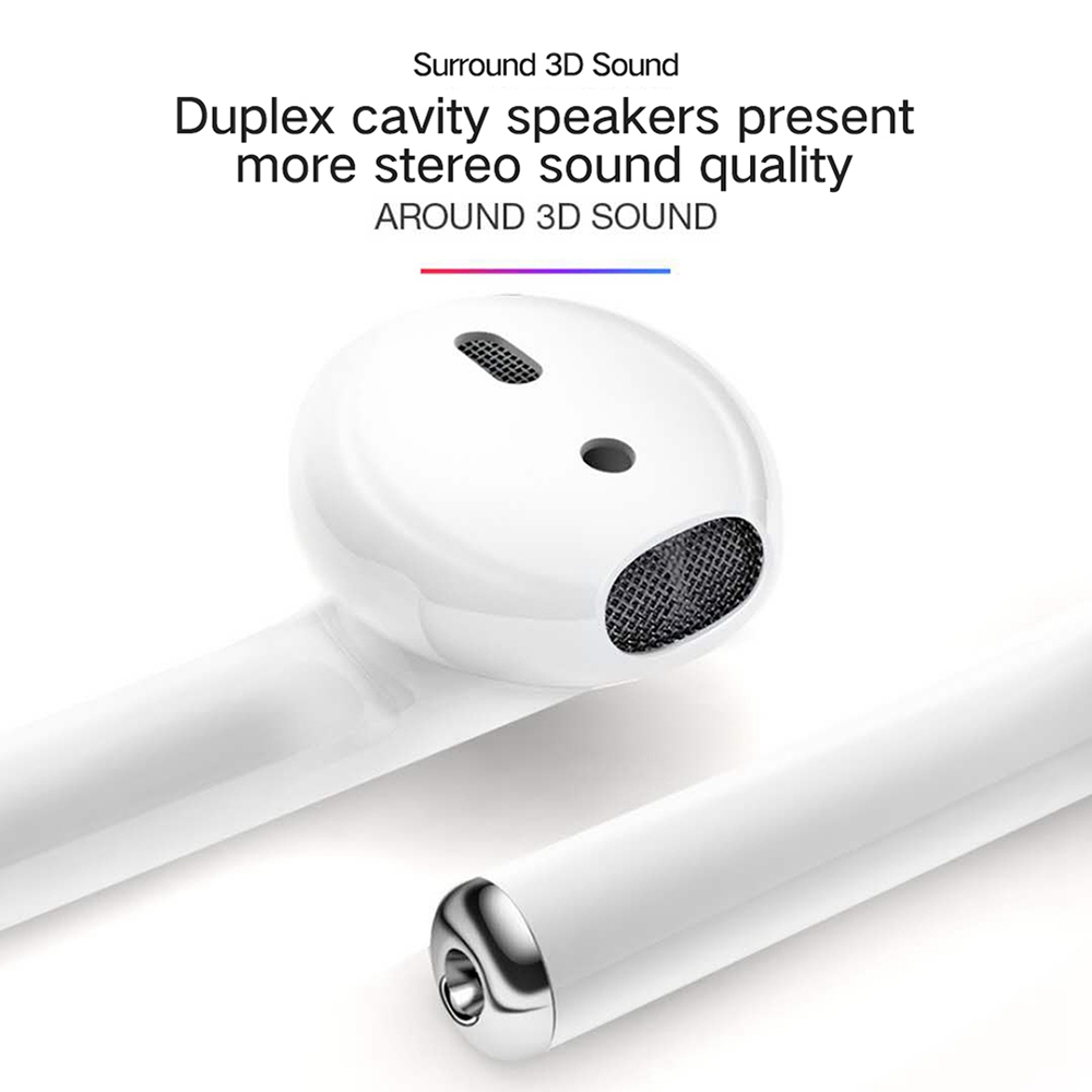LK TE8 Wireless Bluetooth 5.0 Earbuds Touch Control Wireless Charging 3D Surround Sound Binaural Calls - White