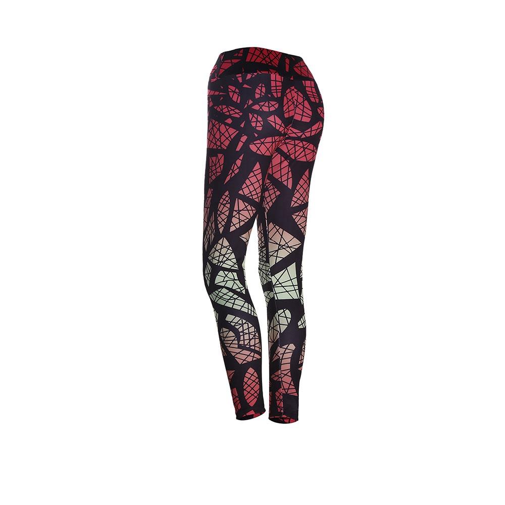 CK2236 Women Gradient Geometric Yoga Pants High-waist Leggings Size S - Fuchsia