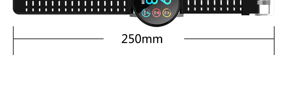 Makibes T3 Smart Watch 1.3 Inch IPS Screen Heart Rate Blood Pressure Monitor IP67 - Black