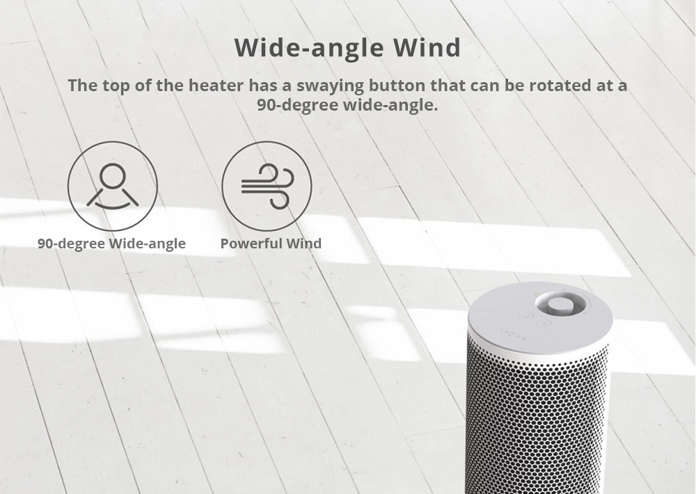 Xiaomi ARDOR Human Body Sensor Smart Space Heater Wide-angle Wind Over-heating Tip-over Design 3 Heat Settings - White