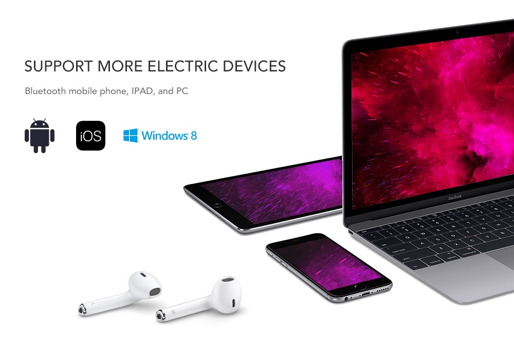 I7S Mini TWS Wireless Bluetooth Earbuds 2.5 Hours Working Time for Android iOS - Black