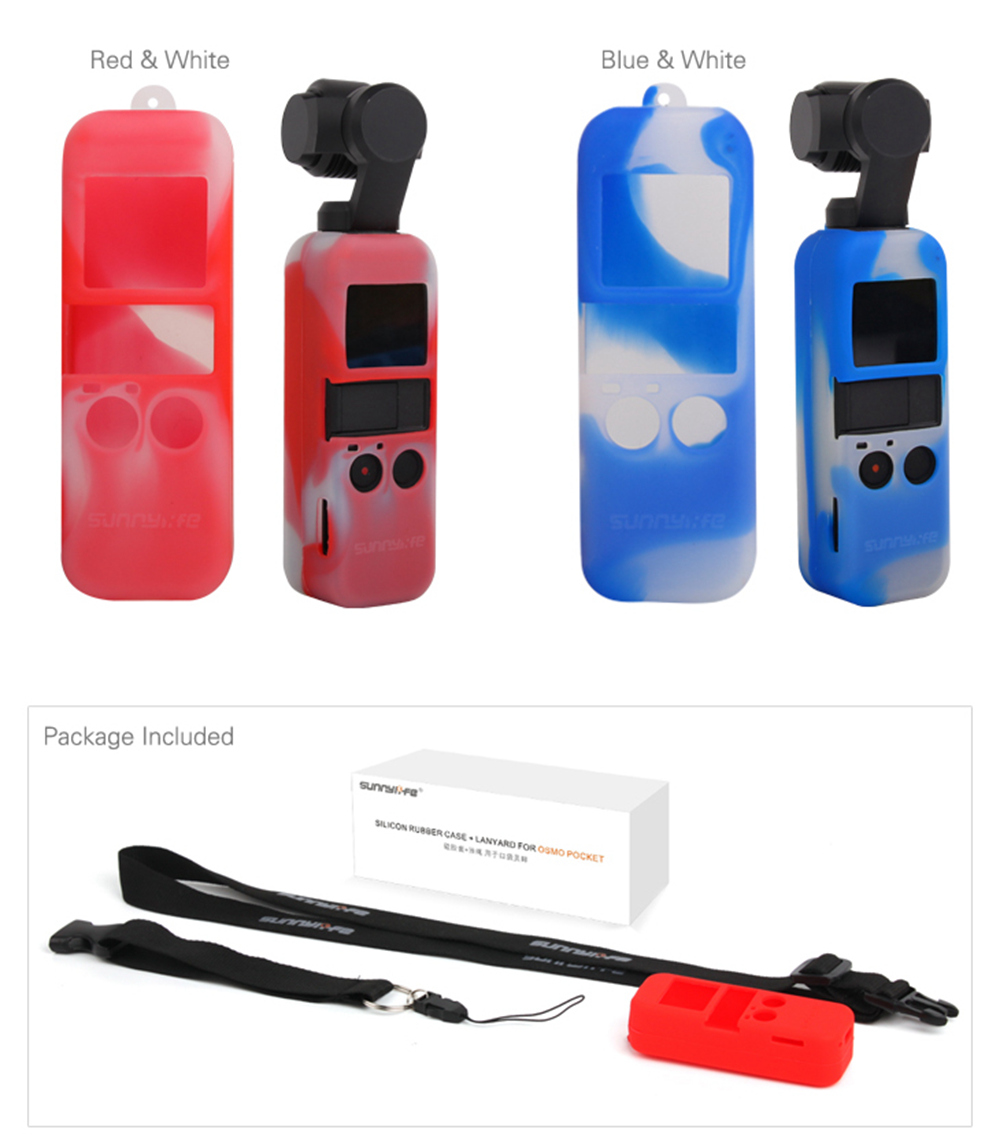 Sunnylife Silicone Case with Lanyard for DJI OSMO Pocket Handheld Gimbal - White