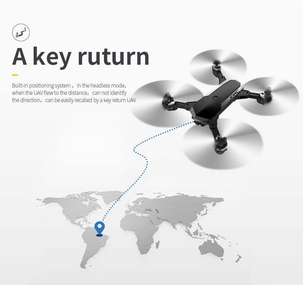 JDRC JD-20S PRO WIFI FPV Foldable RC Drone With 1080P Wide-angle HD Camera Flying Time 18mins RTF - Black