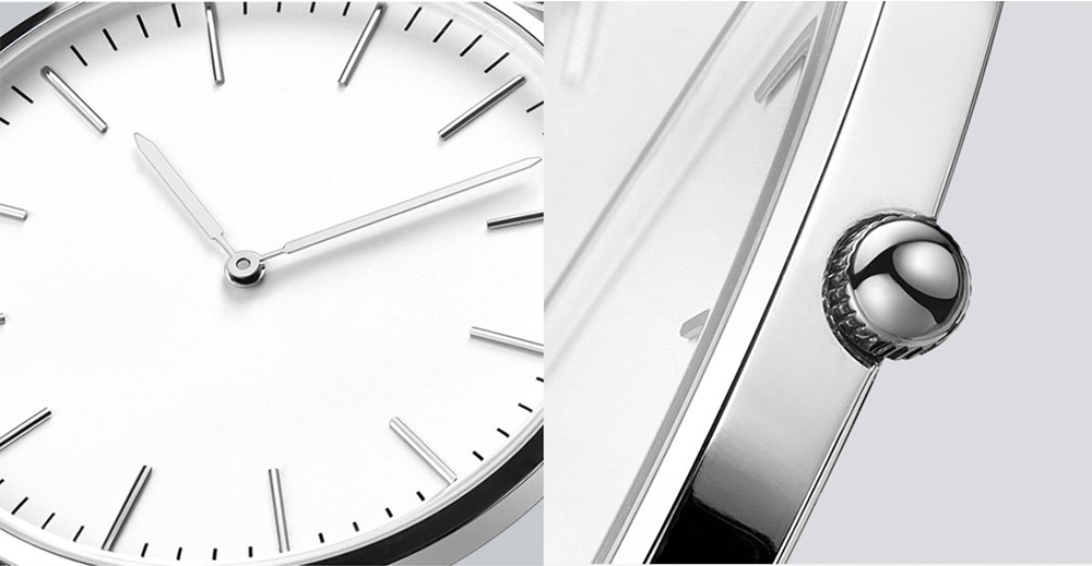 Xiaomi TwentySeventeen 5.5MM Ultra-thin Quartz Watch Synthetic Sapphire Lens Stainless Steel Strap - Black