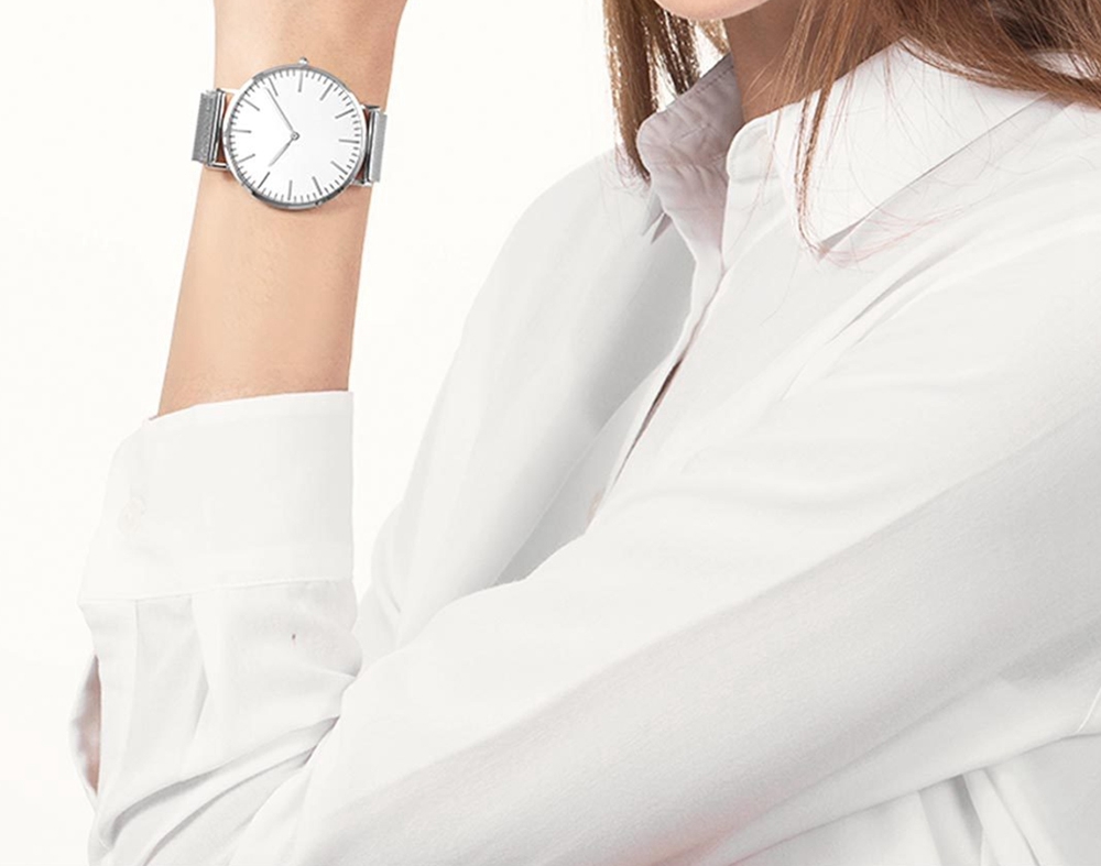 Xiaomi TwentySeventeen 5.5MM Ultra-thin Quartz Watch Synthetic Sapphire Lens Stainless Steel Strap - Black