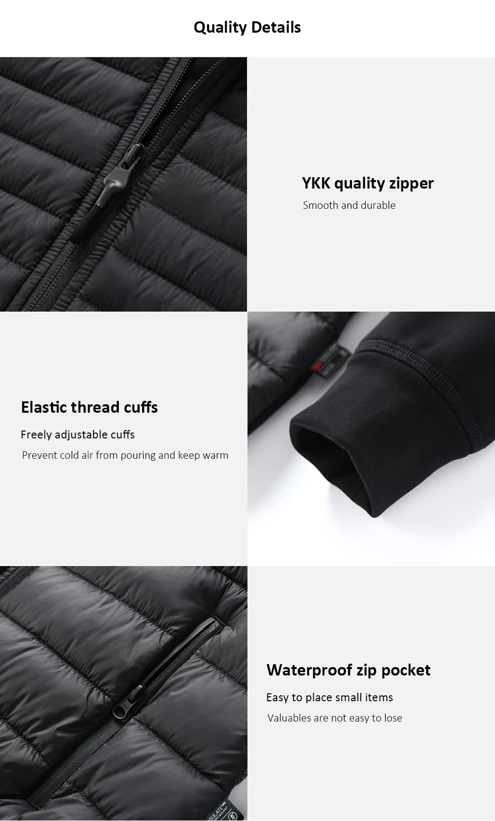 Xiaomi Uleemark Men Stitching Cotton Coat Size S Black