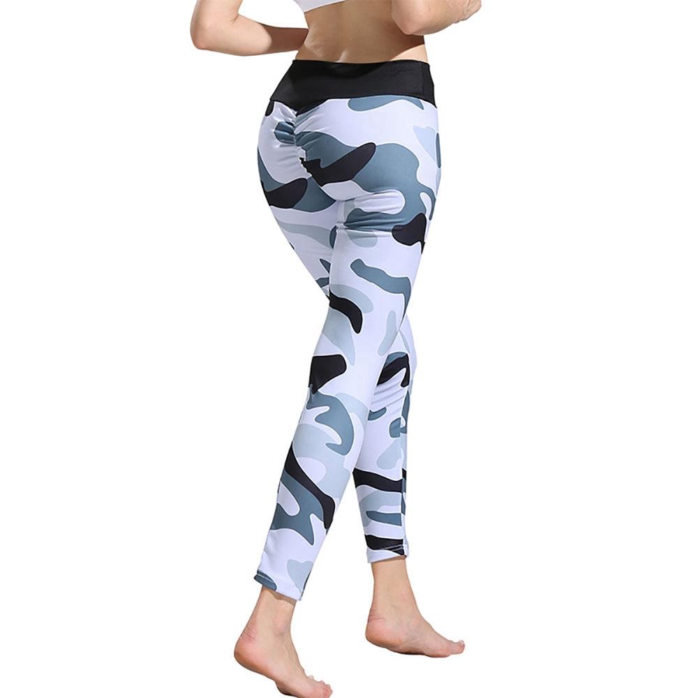 CK2231 Women Camouflage Yoga Pants Size S White