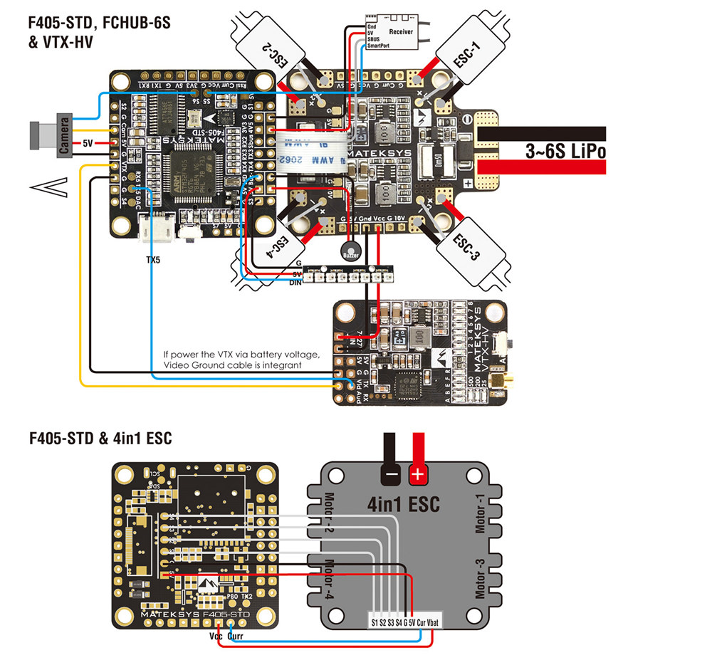 Matek System F405-STD STM32F405 Flight Controller BetaFlight OSD for FPV Racing Drone
