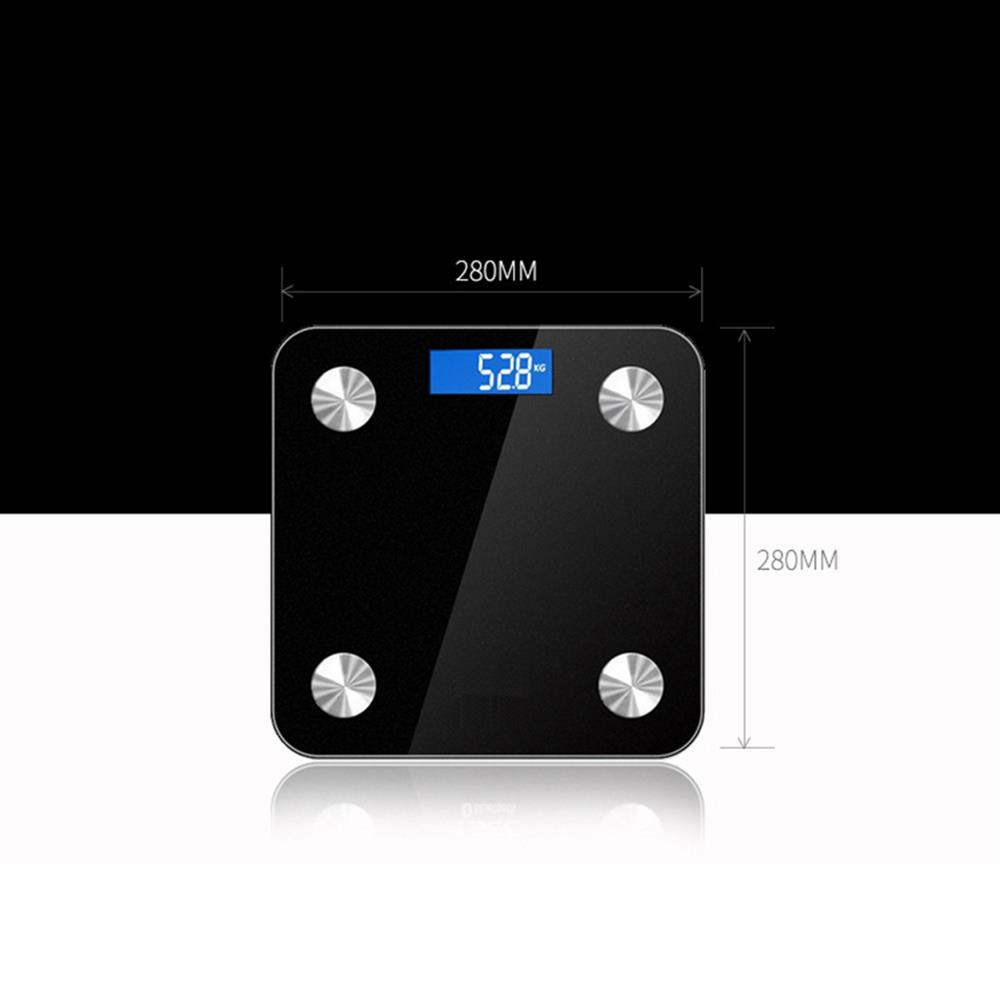 Smart Electronic Body Fat Scale LED Digital Display Bluetooth APP Control - Black