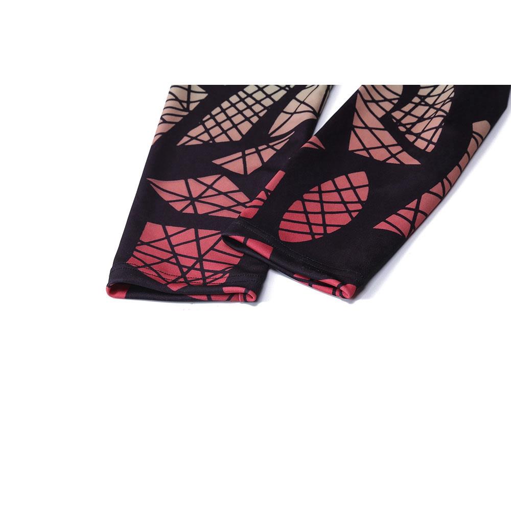 CK2236 Women Gradient Geometric Yoga Pants High-waist Leggings Size S - Fuchsia