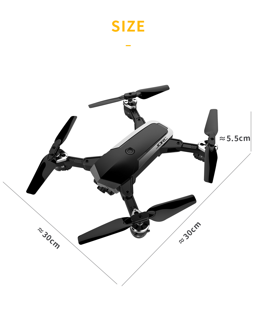 JDRC JD-20S PRO WIFI FPV Foldable RC Drone With 1080P Wide-angle HD Camera Flying Time 18mins RTF - Black