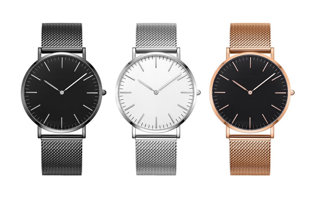 Xiaomi TwentySeventeen 5.5MM Ultra-thin Quartz Watch Synthetic Sapphire Lens Stainless Steel Strap - Black