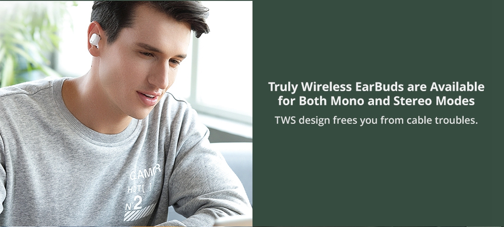 QCY T Vogue TWS Bluetooth 5.0 Earbuds About 4 Hours Working Time Noise Reduction - Black