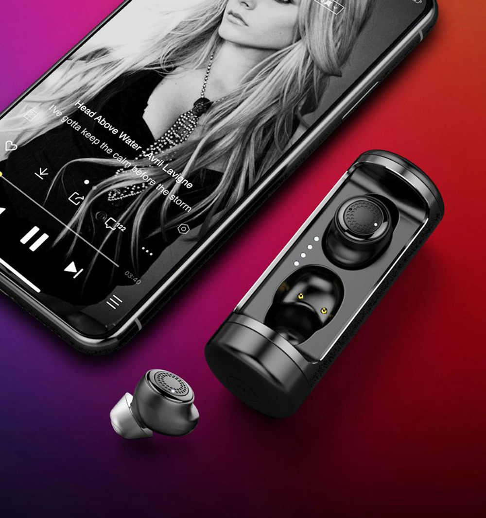 OVEVO Q63 TWS Bluetooth 5.0 Earbuds About 6 Hours Working Time IPX5 Water Resistant - Black