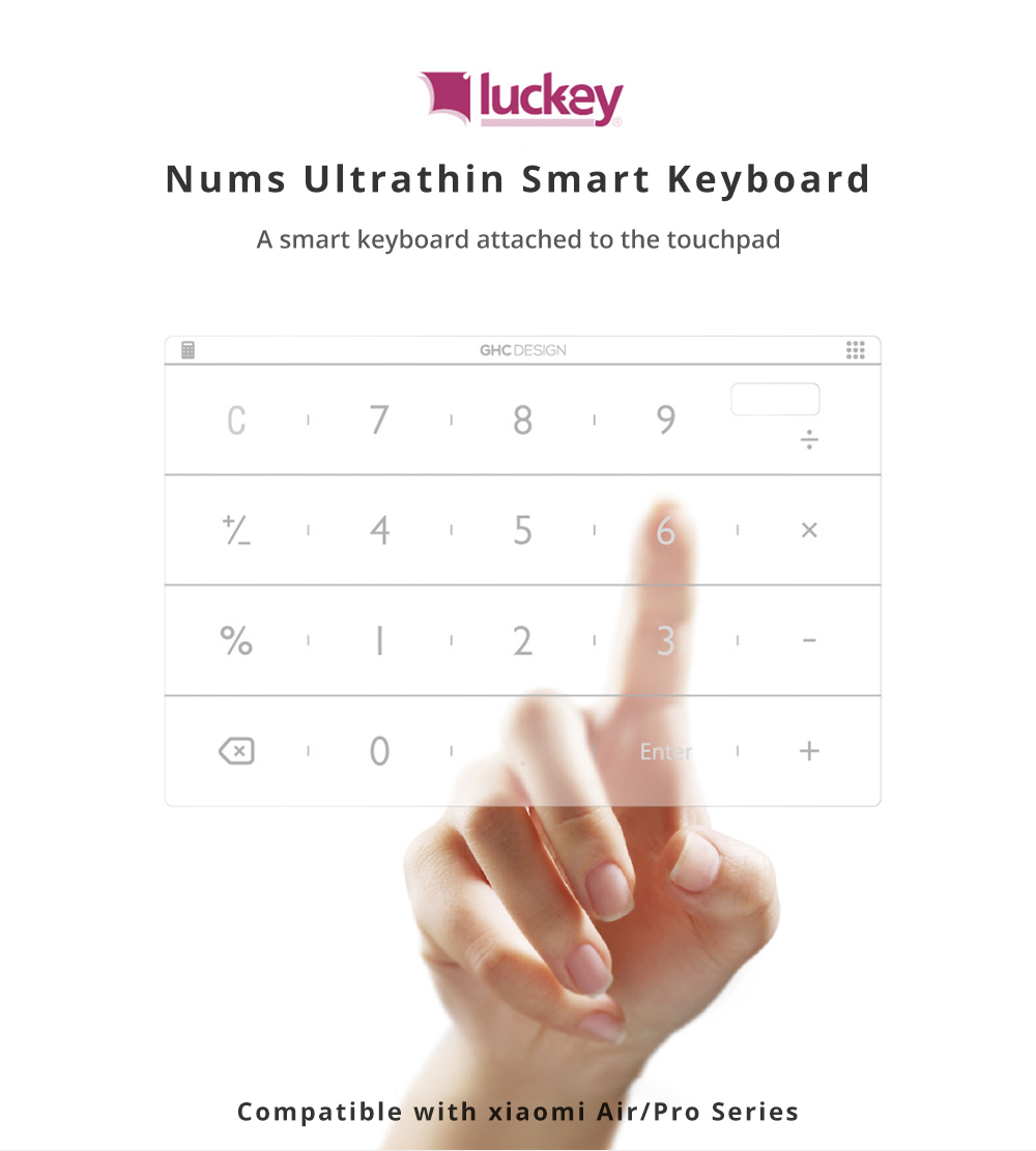 Xiaomi Luckey Nums Ultrathin Smart Keyboard for Xiaomi Mi Notebook Pro 15.6 Inch Fingerprints Edition - Silver
