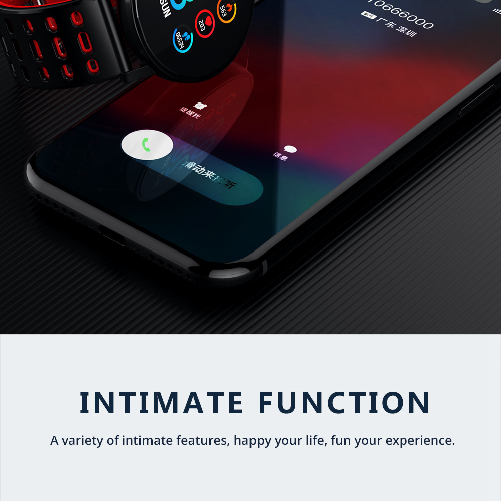 Makibes T3 Smart Watch 1.3 Inch IPS Screen Heart Rate Blood Pressure Monitor IP67 - Black