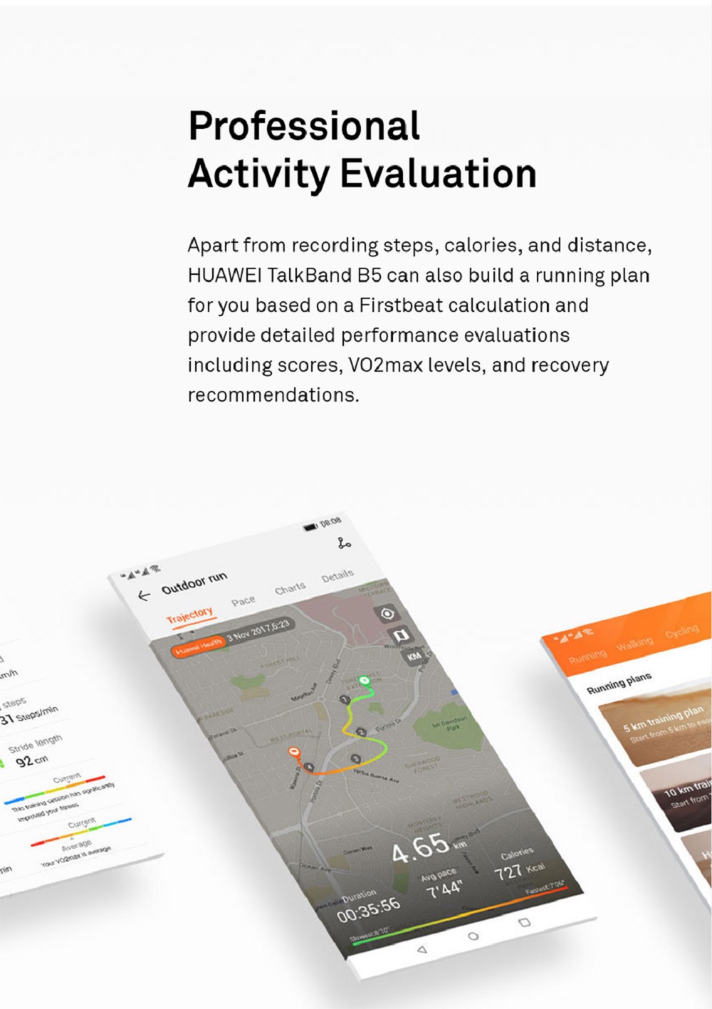 Huawei TalkBand B5 Bluetooth Smart Bracelet Heart Rate Sleep Monitor Headset Function - Mocha Brown