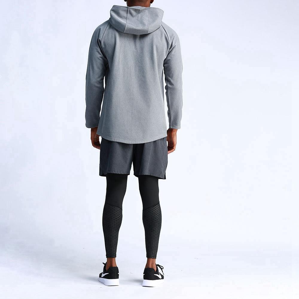 T65 Men Hooded Casual Coat Sport Fitness Active Jacket Size M - Grey