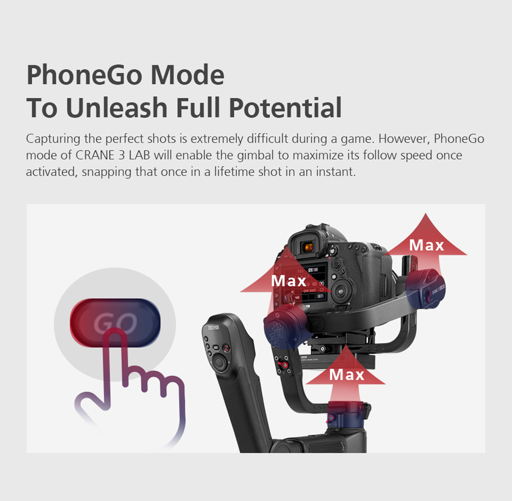 Zhiyun Crane 3 LAB 3-Axis Wireless FHD Brushless Handheld Gimbal Stabilizer for DSLR Camera - Creator Version