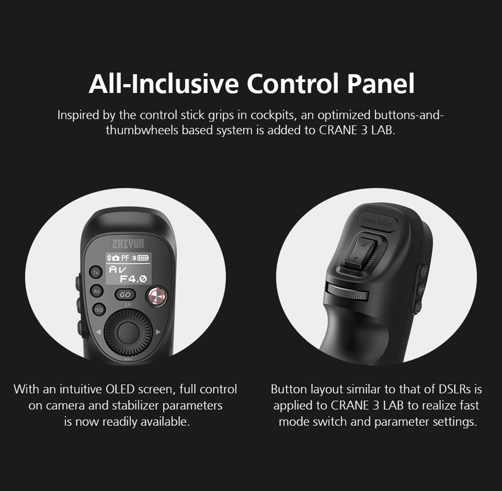 Zhiyun Crane 3 LAB 3-Axis Wireless FHD Brushless Handheld Gimbal Stabilizer for DSLR Camera - Creator Version