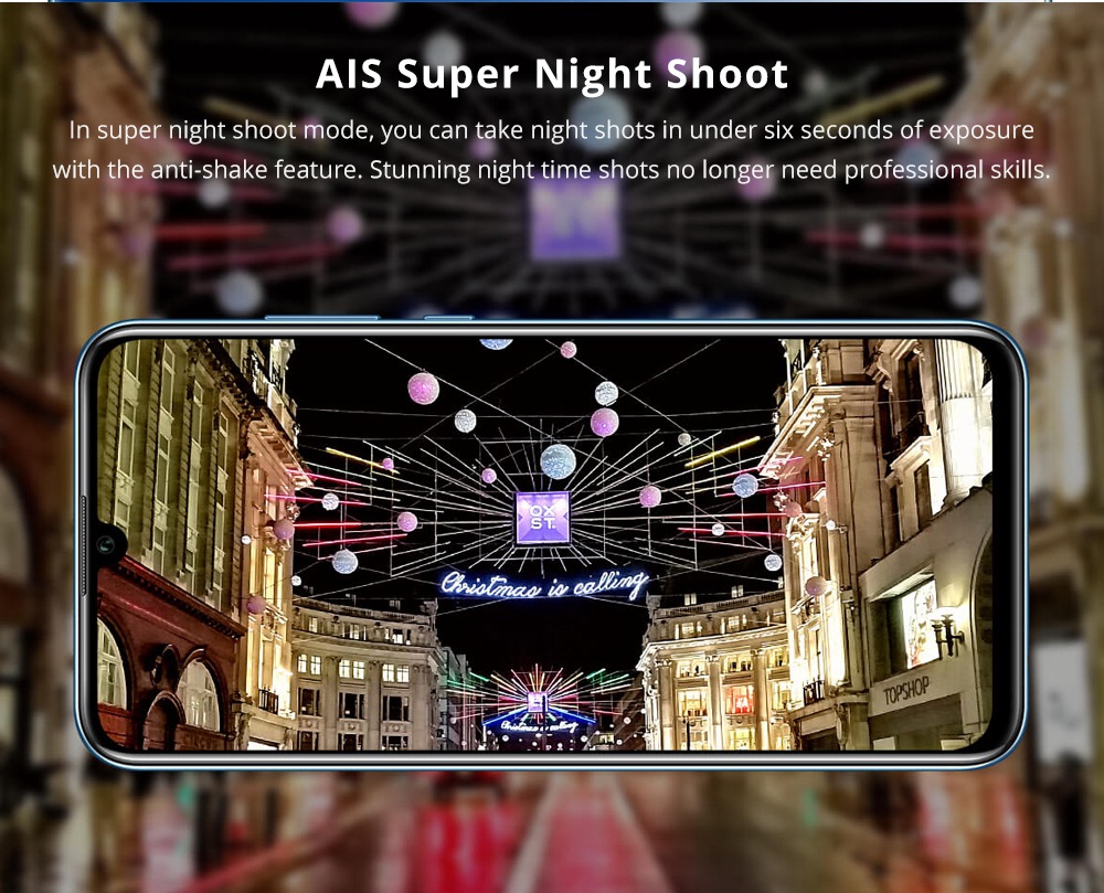 HUAWEI Honor 10 Lite 6.21 Inch 4G LTE Smartphone Kirin 710 6GB 128GB 13.0MP+2.0MP Dual Rear Cameras Android 9.0 Touch ID - Black