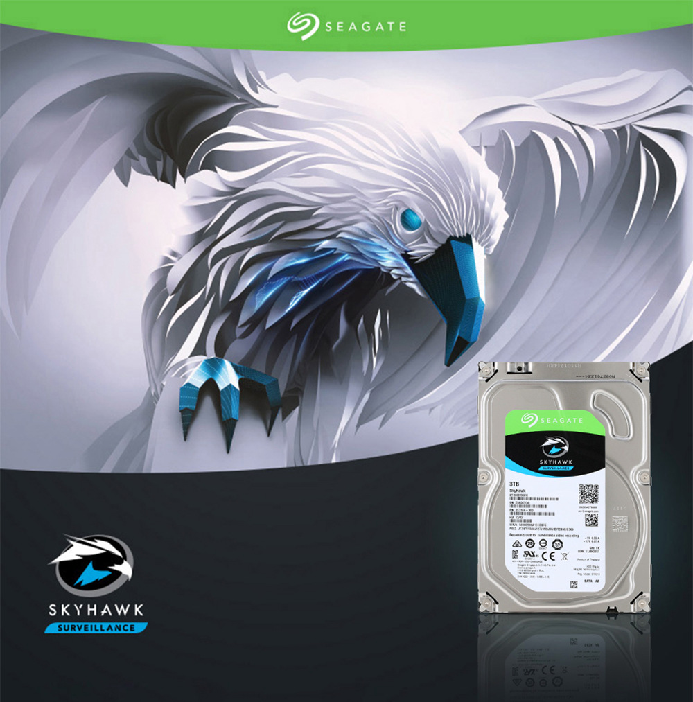 Seagate SkyHawk ST3000VX010 3TB Surveillance Specialised Storage HDD SATA 6Gb/s 5900 RPM 3.5 Inch - Silver