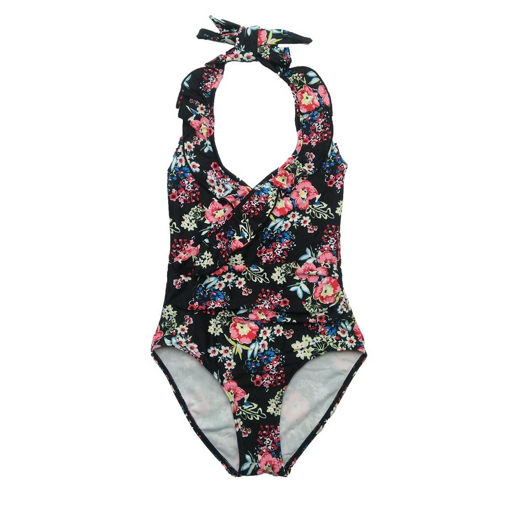 BK82 Women Floral One-piece Swimsuit Size L - Multi-color