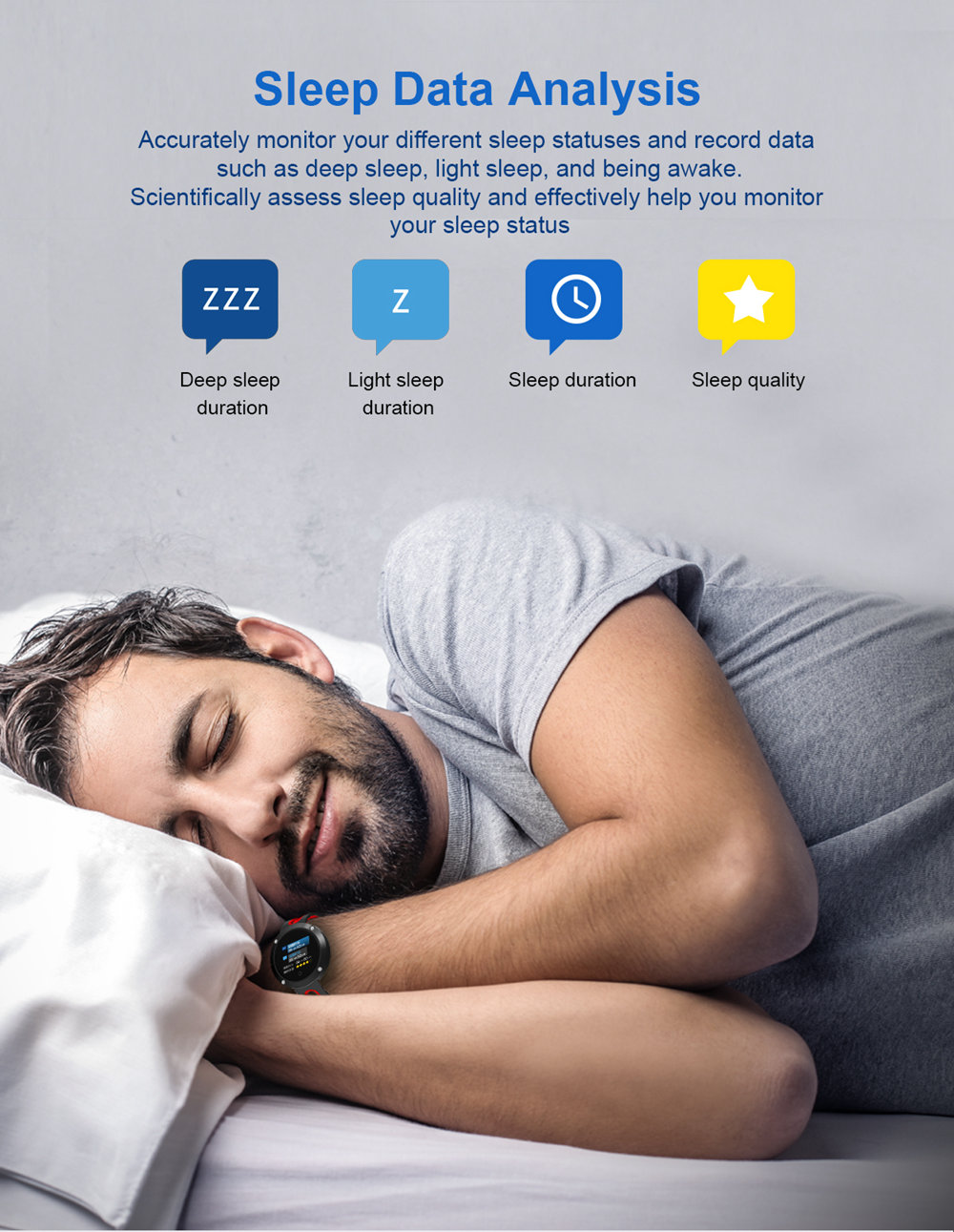 Makibes DM58 Plus Smart Watch 1.22 Inch IPS Screen Heart Rate Monitor Health Tracker IP68 - Black