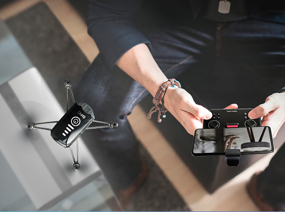 SHRC H2 Locke 2K WIFI FPV RC Quadcopter Smart Follow Optical Flow Positioning Mode RTF Black - Two Battery