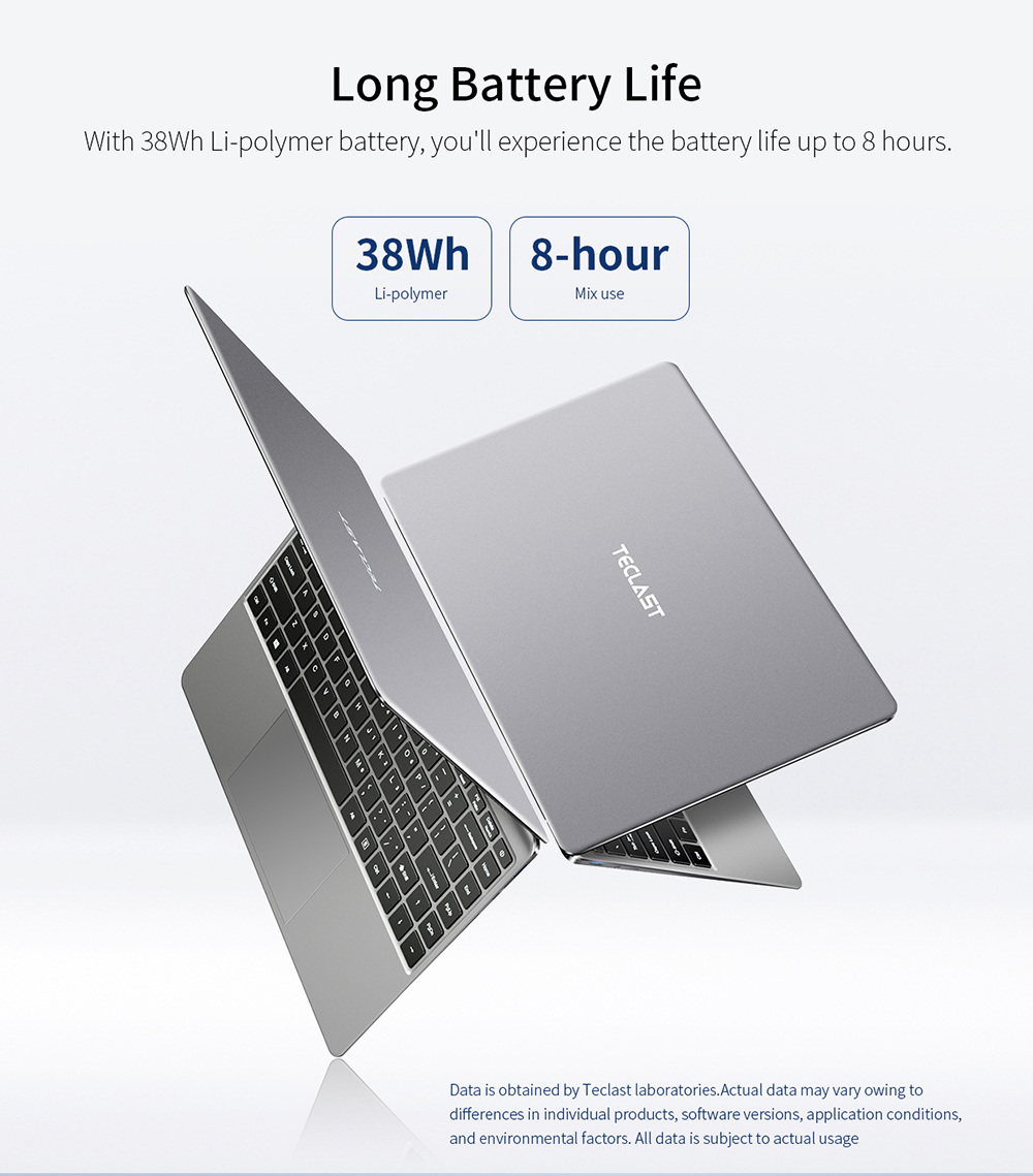 Teclast F7 Plus Laptop Intel Celeron N4100 Quad Core 14 Inch 1920*1080 IPS Screen 8GB RAM 128GB SSD Windows 10 - Silver