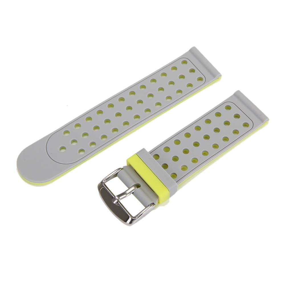 Xiaomi Huami Amazfit Bip 2 Universal Replacement Silicon Watch Bracelet Strap Band 20mm Two-tone Round Hole - Gray+Yellow