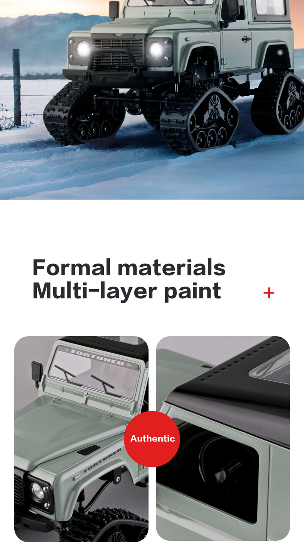 Fayee FY003B 2.4G 1:16 4WD Metal Frame Off-road RC Car RTR Snow Tires - Yellow