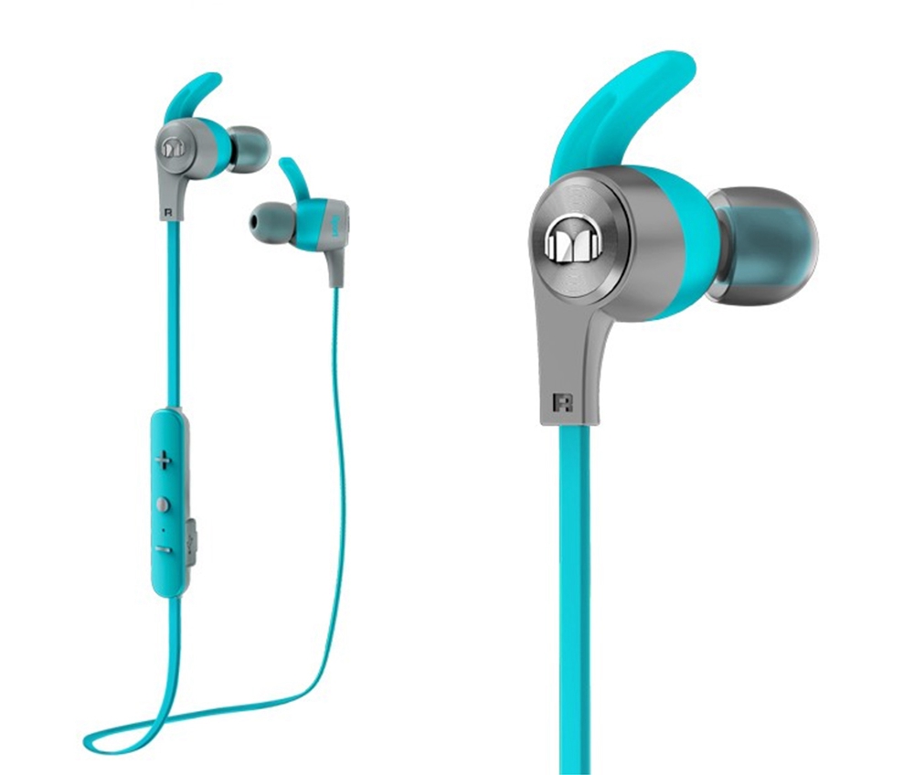 MONSTER iSport Achieve Bluetooth Earphones Water Resistant Noise Reduction - Blue