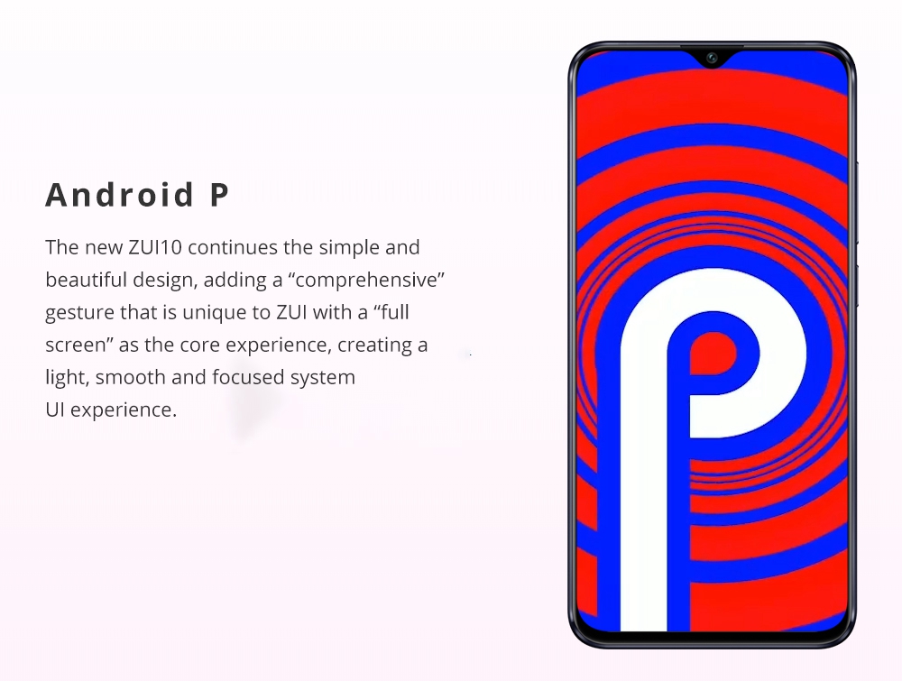 Lenovo Z5S 6.3 Inch 4G LTE Smartphone Snapdragon 710 4GB 64GB 16.0MP+8.0MP+5.0MP Triple Rear Cameras ZUI 10 Touch ID Quick Charge - Grey